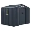 Image de Abri de jardin en métal 5,29 m² - Kit d'ancrage inclus - Gris anthracite
