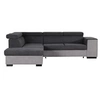 Image de Canape angle fixe en.casa 5 places en tissu gris 220 x 271 x 77 cm