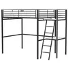 Image de Lit mezzanine avec bureau en métal époxy - Noir - Sommier inclus - 140 x 190 cm - OXFORD