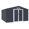 Image de Abri De Jardin En Métal 10,85 M2 - Kit D'Ancrage Inclus - Gris Anthracite