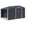 Image de Abri de jardin en métal 8,72 m² - Kit d'ancrage inclus - Gris anthracite