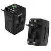 Image de Adaptateur Universel De Voyage Avec 2 Sorties Usb - Noir