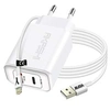 Image de Chargeur Secteur USB-C 20W PD avec Câble Lightning Blanc