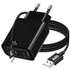 Image de Chargeur Secteur USB-C 20W PD QC 3.0 avec Câble USB-C Noir