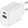 Image de Chargeur Secteur USB-C + USB 15W Charge Rapide Compact Blanc