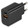 Image de Chargeur Secteur USB-C + USB 15W Charge Rapide Compact Noir