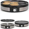 Image de Crêpière - INOX - 2 en 1 - 33 cm - Anti-adhésif - 1500W - Compatible lave-vaisselle