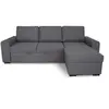 Image de Canapé D'Angle Convertible Réversible Cathy 3 Places - Tissu Gris - L 242 X P 155 X H 85 Cm