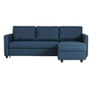 Image de Canapé d'angle convertible réversible 3 places CATS - Tissu bleu - L 222 x P 150 x H 86 cm