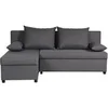 Image de Canape droit en.casa 3 places en tissu gris 143 x 192 x 79 cm
