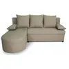 Image de Canapé d'angle Convertible Réversible 3 Places Jen - Tissu Beige - Style Contemporain - L196 x H88 x P159 cm