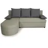 Image de Canape angle fixe 3 places en tissu gris 159 x 196 x 88 cm