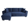 Image de Canapé d'angle Convertible Hamilton 4 Places - Tissu Velours Bleu - L 245 x P 140 x H 86 - Coffre de Rangement