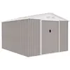 Image de Abri de jardin métal ARCHER 8,84 m² Taupe 2 portes coulissantes