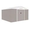Image de Abri de jardin en métal 10,85 m² - 340 x 319 x 210 cm - Kit d'ancrage inclus - Taupe