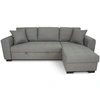 Image de Canapé d'angle convertible réversible 4 places - Tissu gris clair - L 244 x P 151 x H 90 - HAMILTON - Fabriqué en Ukraine