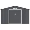 Image de Abri de jardin en métal 10,78 m2 - Kit d'ancrage inclus - Gris anthracite