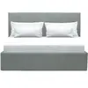 Image de Lit coffre adulte MARTIN - Couchage 140x190 cm - Gris clair - Sommier a lattes