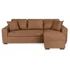 Image de Canape angle fixe en.casa 4 places en tissu marron 151 x 244 x 85 cm