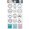 Image de Tampons - Loisirs créatifs - Scrapbooking - Couronnes expressions - 12 pièces + 3 encreurs -