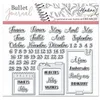 Image de Tampons Clear Stampon Bullet Journal - Organisation mois - 58 pcs
