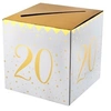 Image de Tirelire anniversaire blanche et or 20ans (x1) REF/6186