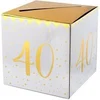 Image de Tirelire anniversaire blanche et or 40ans (x1) REF/6186