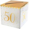 Image de Tirelire anniversaire blanche et or 50ans (x1) REF/6186