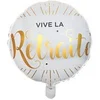 Image de Ballon élégant vive la retraite aluminium blanc et or (x1) REF/6239