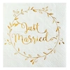 Image de Serviette cocktail mariage blanche et dorée or (x20) REF/6334