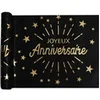 Image de chemin de table intissé anniversaire 30cmx5m noir - chalayer 6646 30-3