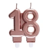 Image de Décoration gâteau anniversaire avec bougie 18 ans rose gold métallique (x1) REF/6932