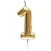 Image de Bougie dorée avec chiffre 1 pour décoration gâteau anniversaire (x1) REF/6933