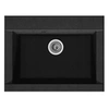 Image de STRADOUR Evier cuisine a encastrer 1 bac sans egouttoir Hexo - Resine - 66 x 50 cm - Noir