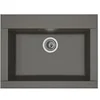 Image de Evier cuisine a encastrer 1 bac sans egouttoir Hexo - Resine - 66 x 50 cm - Gris beton