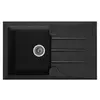 Image de Evier cuisine a encastrer 1 bac + 1 egouttoir Aloa - Resine - 81 x 50 cm - Noir
