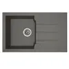 Image de Evier cuisine a encastrer 1 bac + 1 egouttoir Aloa - Resine - 81 x 50 cm - Gris beton