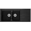 Image de STRADOUR Evier cuisine a encastrer 2 bacs + 1 egouttoir Aloa - Resine - 116 x 50 cm - Noir