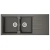 Image de Evier cuisine a encastrer 2 bacs + 1 egouttoir Aloa - Resine - 116 x 50 cm - Gris beton