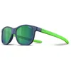 Image de Julbo - Turn 2 - Spectron 3 - Lunettes de soleil enfant Bleu Foncé Mat / Vert Fluo Mat - S3CF - Smoke / Multilayer Green