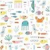 Image de Tissu coton Dashwood Summer Fun animaux marins vendu au mètre(...) - fun blanc