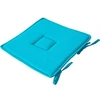 Image de - Galette de chaise uni effet Bachette - 40 x 40 cm - Turquoise