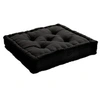 Image de Coussin de sol garni - 50 x 50 cm - 100 % coton Noir