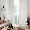Image de Rideau Voilage Brodé Feuillage Polyester 140x240cm Vison