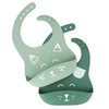 Image de Lot de 2 bavoirs en silicone BIB'ISY, avec poche ventrale