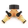 Image de FISHTEC Nez Raccord Double de Robinet Jardin avec Vannes - Embout Mâles Idéal pour votre tuyau d'arrosage Laiton