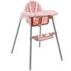 Image de Chaise haute bébé, enfant, réglable hauteur et tablette - Délice Rose
