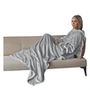 Image de Plaid polaire intégral avec manches et poche - Adulte 210x140cm - Gris -