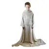 Image de Plaid intégral manches et poche - Enfant ou adulte jusqu'à 1.65m 160x120cm -Beige-