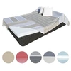 Image de Véritable fouta Tunisienne XXL 2m x 3m tissage à plat coton ou lin 380g - Rayures fines - Beige et blanc